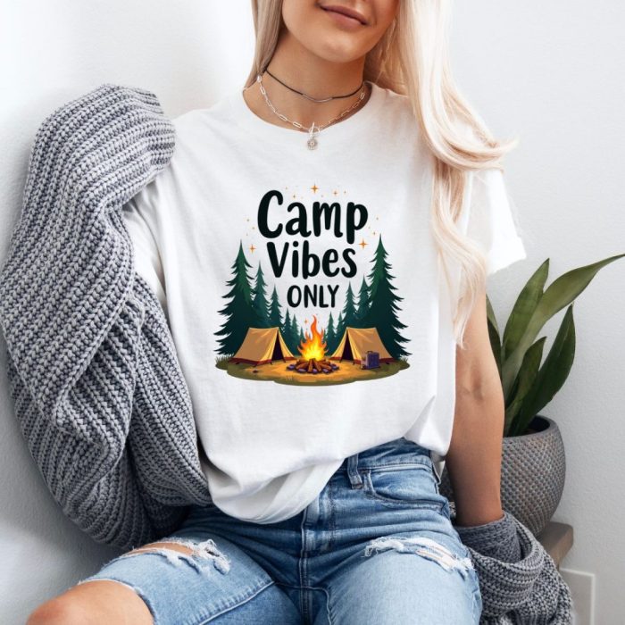 Camp Vibes Only T-Shirt - Perfect for Campers and Outdoor Lovers