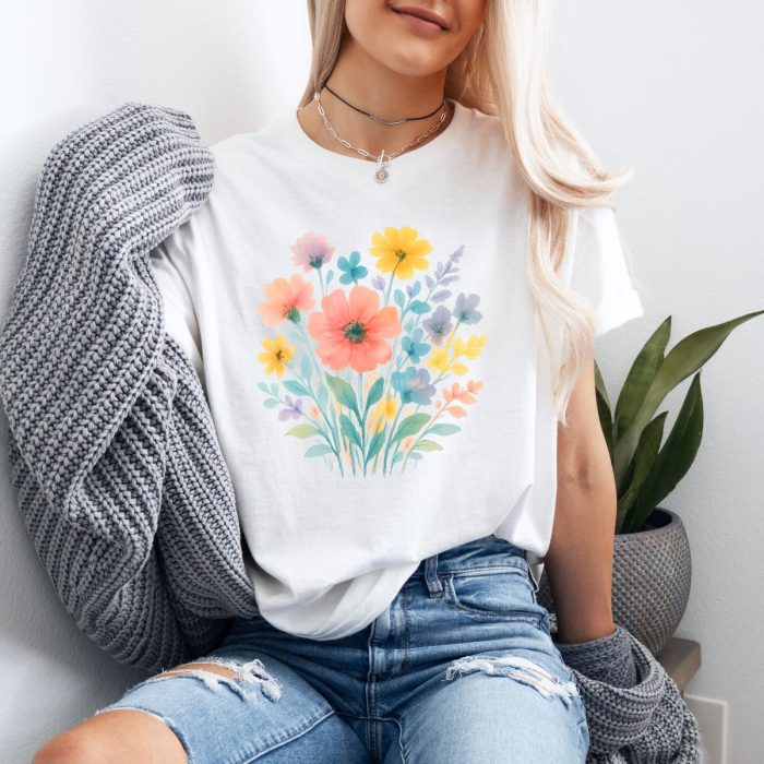 Watercolour Floral Wildflower T-Shirt